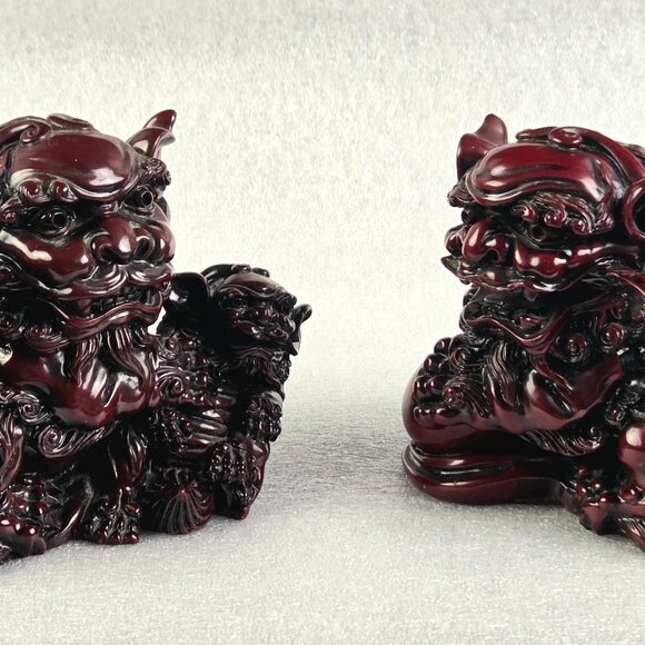 Antique Chinese Foo Dogs – Set of 2 – 6